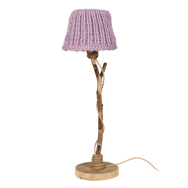 houten tafellamp lila