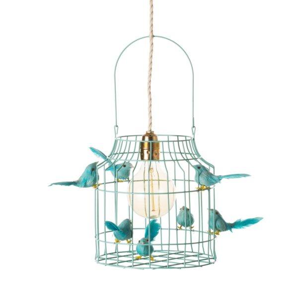 hanglamp vogels turquoise