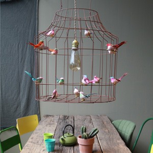 hanglamp eettafel vintage vogels